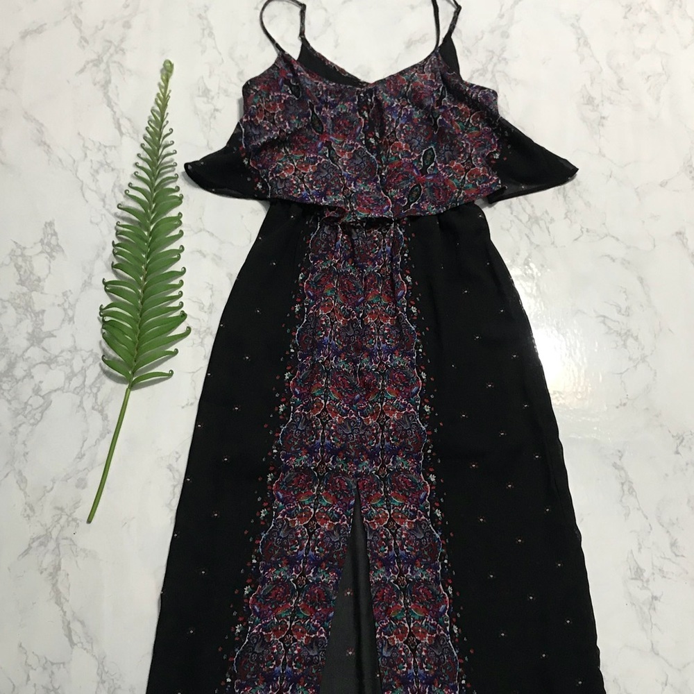 Japna sleeveless flutter maxi dress front slit m - Picture 3 of 8